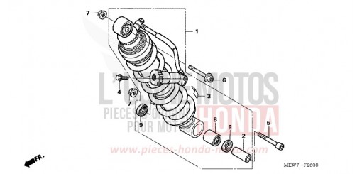 REAR CUSHION NT700V6 de 2006